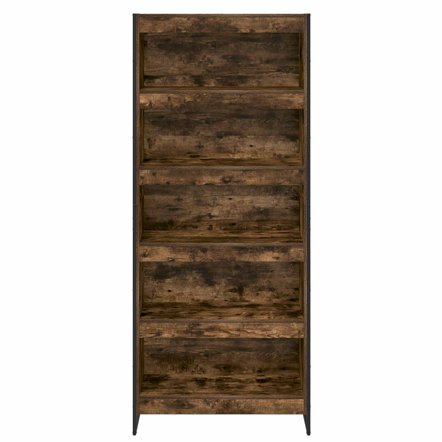 Boekenkast 2 pcs Rook Eik 80 x 30 x 155 cm Bewerkt hout