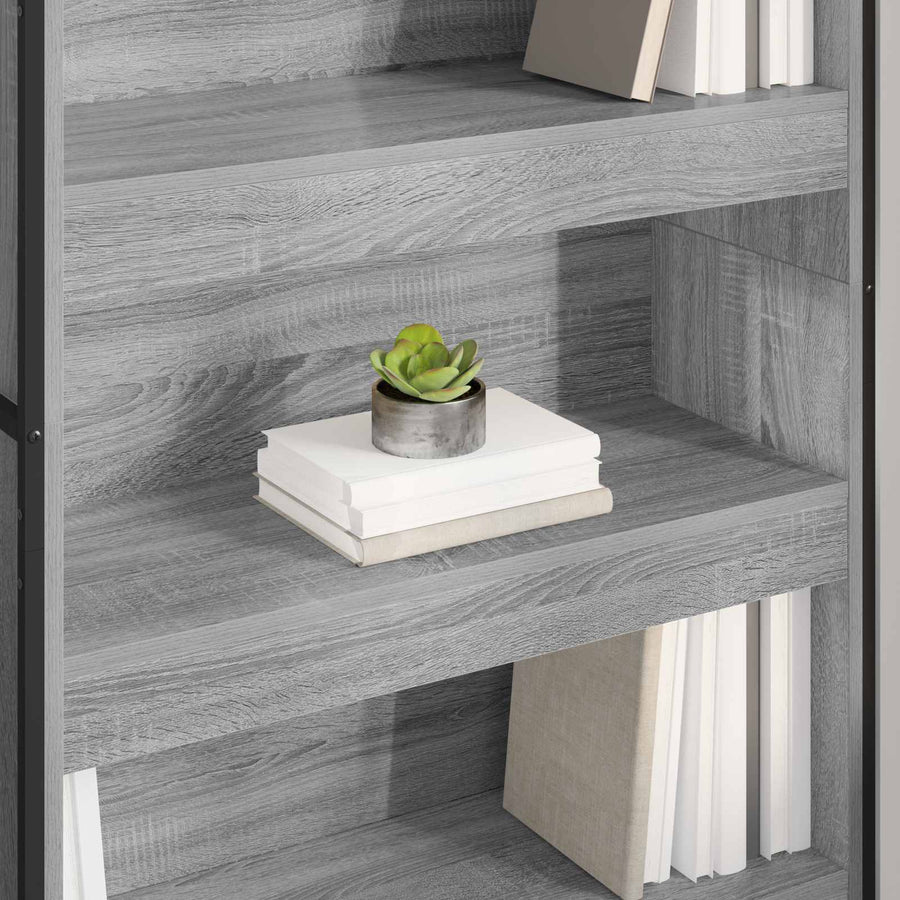 Boekenkast 2 pcs Grijs Sonoma 80 x 30 x 155 cm Bewerkt hout