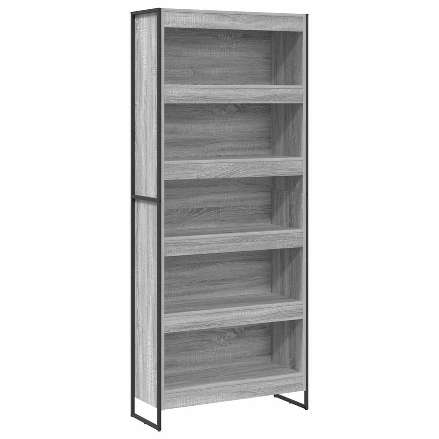 Boekenkast 2 pcs Grijs Sonoma 80 x 30 x 155 cm Bewerkt hout