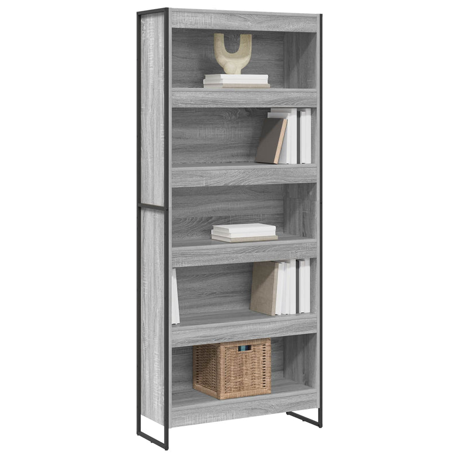 Boekenkast 2 pcs Grijs Sonoma 80 x 30 x 155 cm Bewerkt hout
