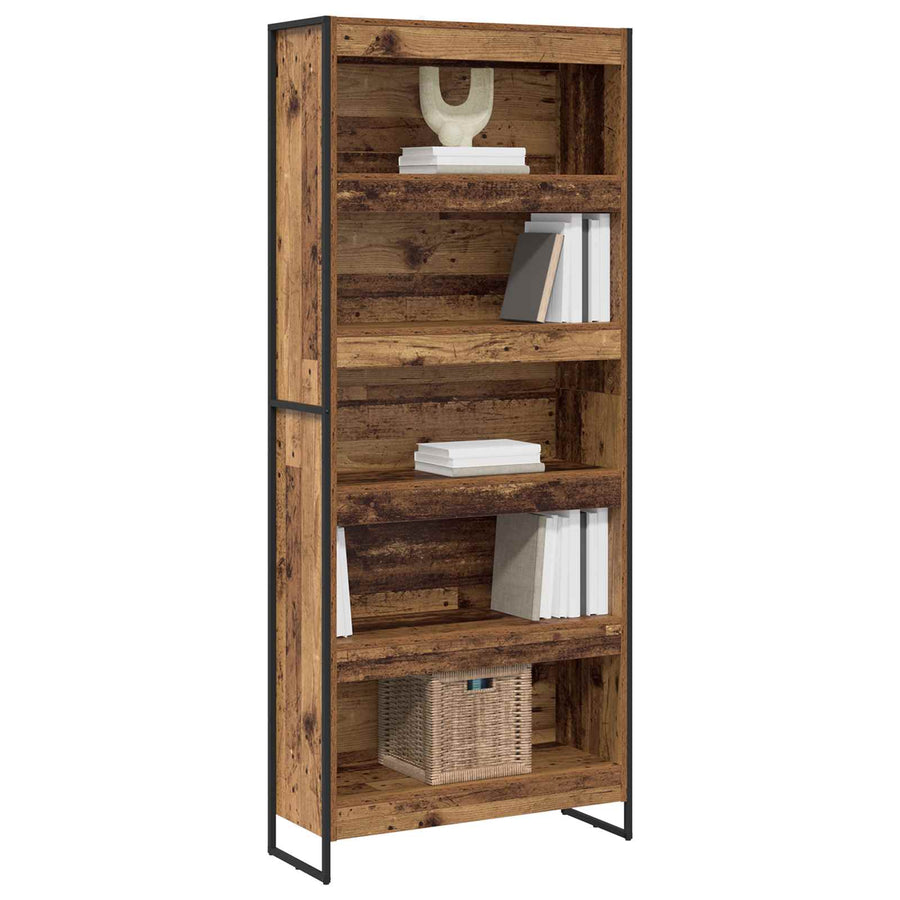 Boekenkast 2 pcs Oud Hout 80 x 30 x 155 cm Bewerkt hout