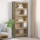 Boekenkast 80x30x155 cm bewerkt hout