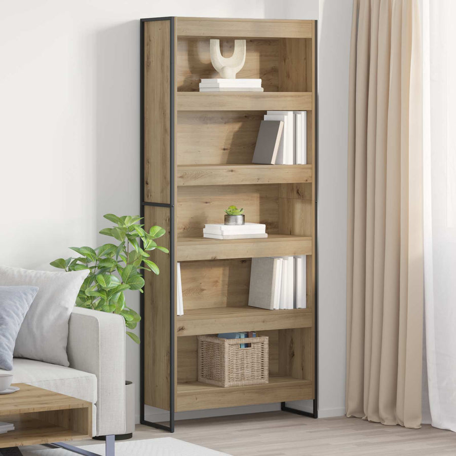 Boekenkast 2 pcs Ambachtelijk eiken 80 x 30 x 155 cm