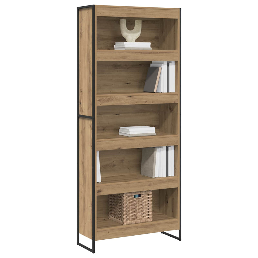Boekenkast 2 pcs Ambachtelijk eiken 80 x 30 x 155 cm