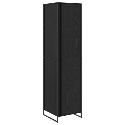 Warderobe 2 pcs Zwart Eiken 50 x 50 x 200 cm Bewerkt hout