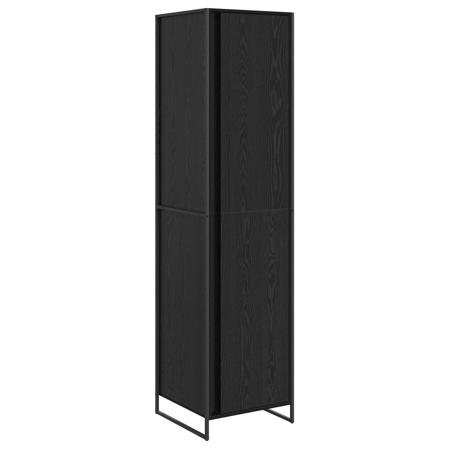 Warderobe 2 pcs Zwart Eiken 50 x 50 x 200 cm Bewerkt hout