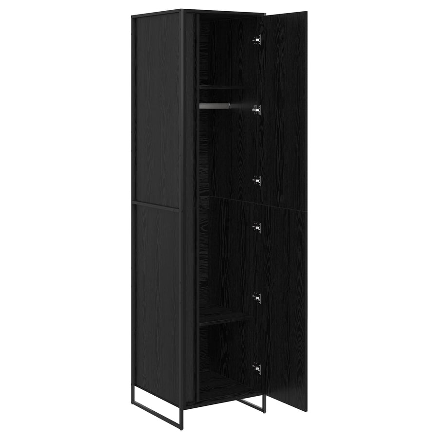 Warderobe 2 pcs Zwart Eiken 50 x 50 x 200 cm Bewerkt hout