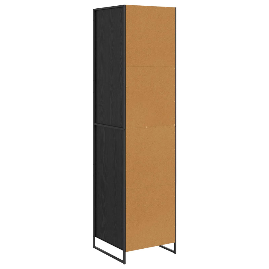 Warderobe 2 pcs Zwart Eiken 50 x 50 x 200 cm Bewerkt hout