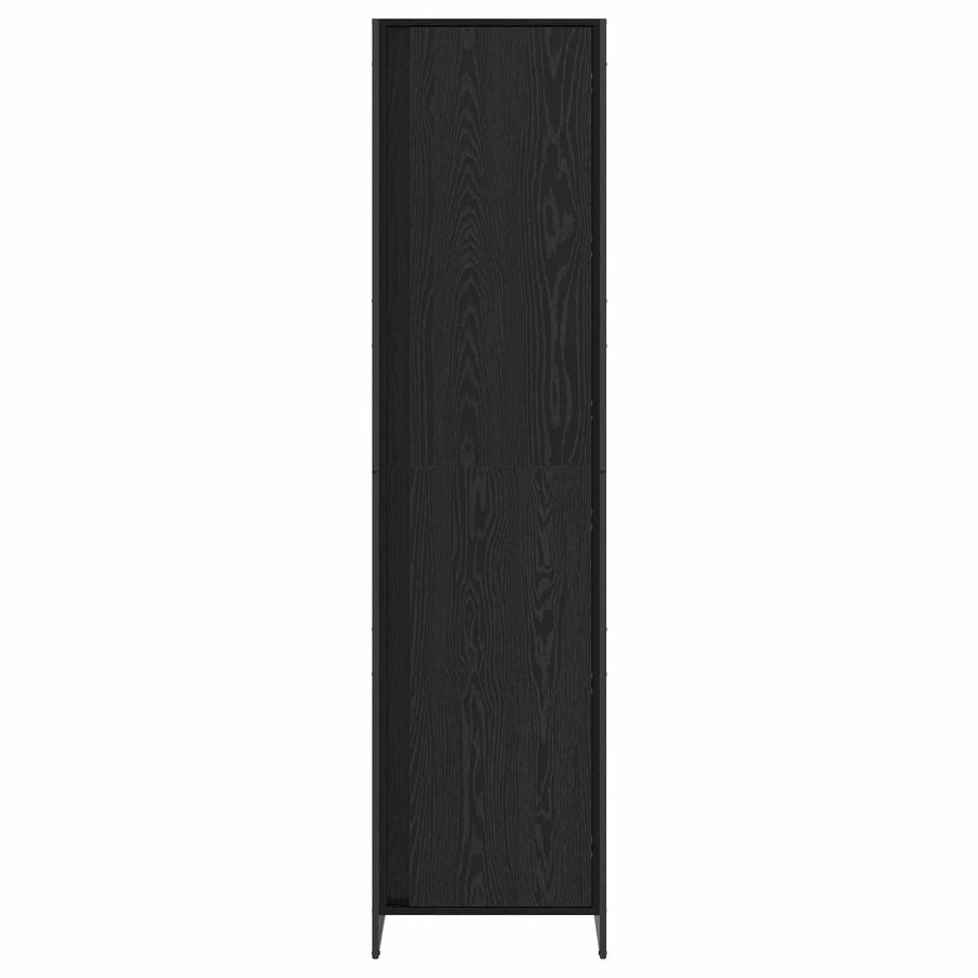 Warderobe 2 pcs Zwart Eiken 50 x 50 x 200 cm Bewerkt hout