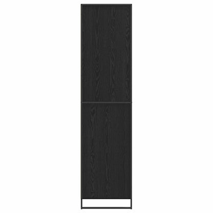 Warderobe 2 pcs Zwart Eiken 50 x 50 x 200 cm Bewerkt hout