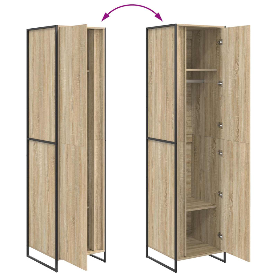 Warderobe met opslag 2 pcs Sonoma 50 x 50 x 200 cm Bewerkt hout