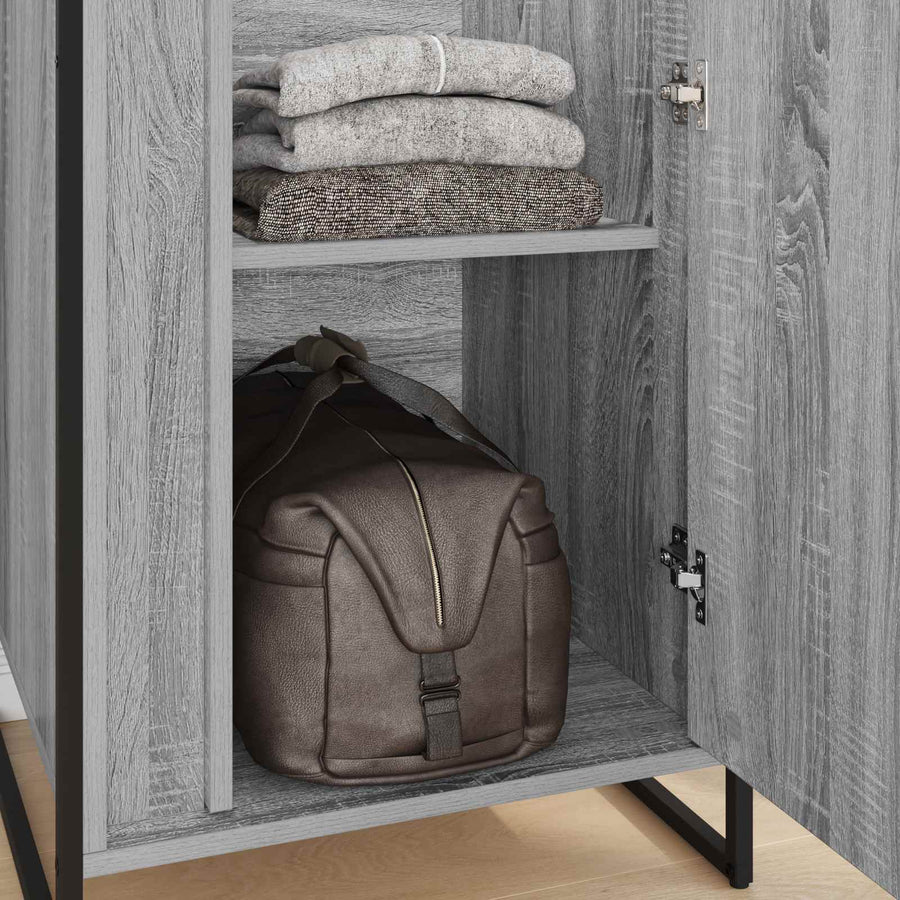 Warderobe 2 pcs Grijs Sonoma 50 x 50 x 200 cm Bewerkt hout