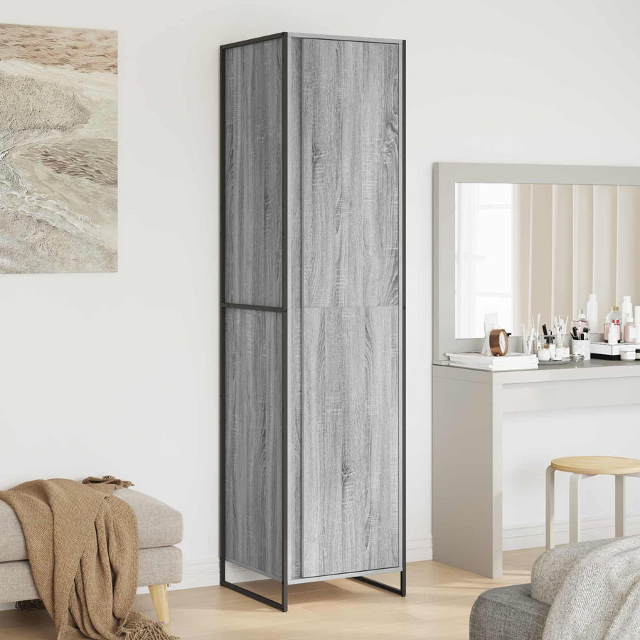 Warderobe 2 pcs Grijs Sonoma 50 x 50 x 200 cm Bewerkt hout