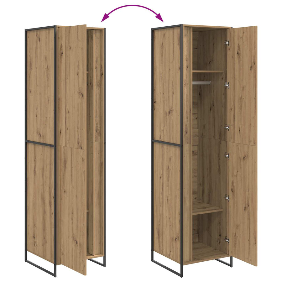 Warderobe met opslag 2 pcs Ambachtelijk eiken 50 x 50 x 200 cm