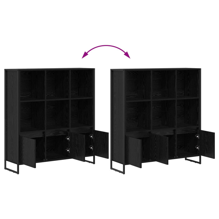 Boekenkast 2 pcs Zwart Eiken 99,5 x 30 x 108,5 cm Bewerkt hout