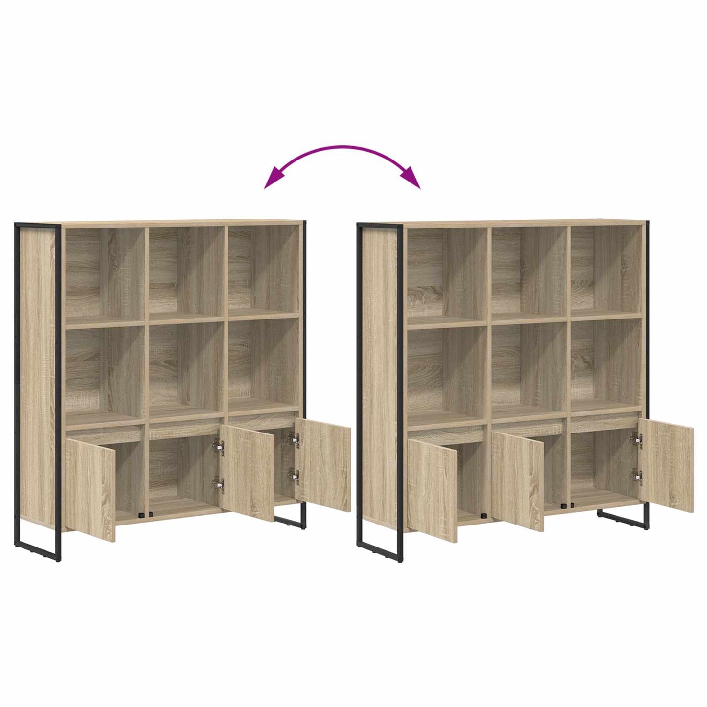 Boekenkast 2 pcs Sonoma 99,5 x 30 x 108,5 cm Bewerkt hout
