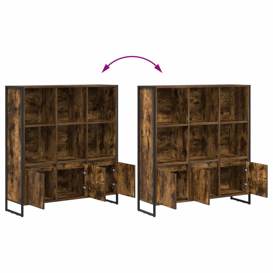 Boekenkast 2 pcs Rook Eik 99,5 x 30 x 108,5 cm Bewerkt hout