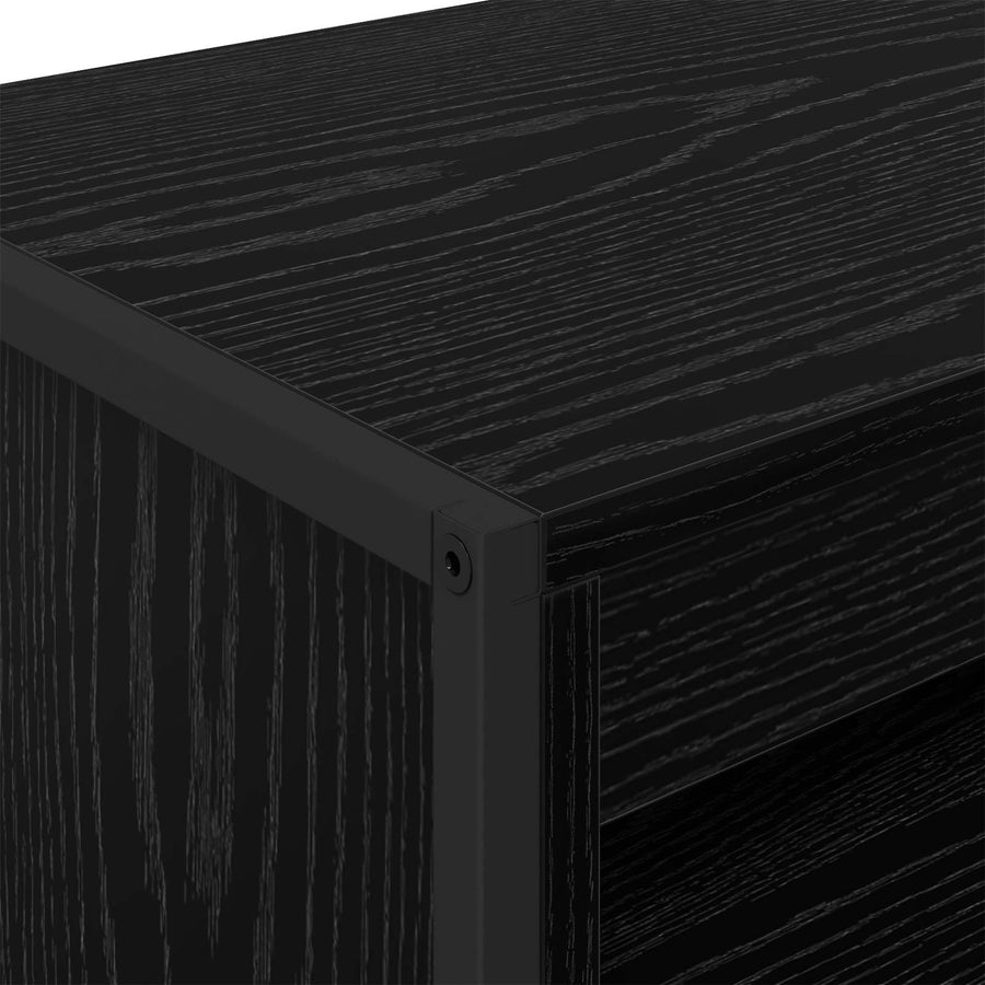 Hoge Kasten 2 pcs Zwart Eiken 60 x 36 x 300 cm Bewerkt hout