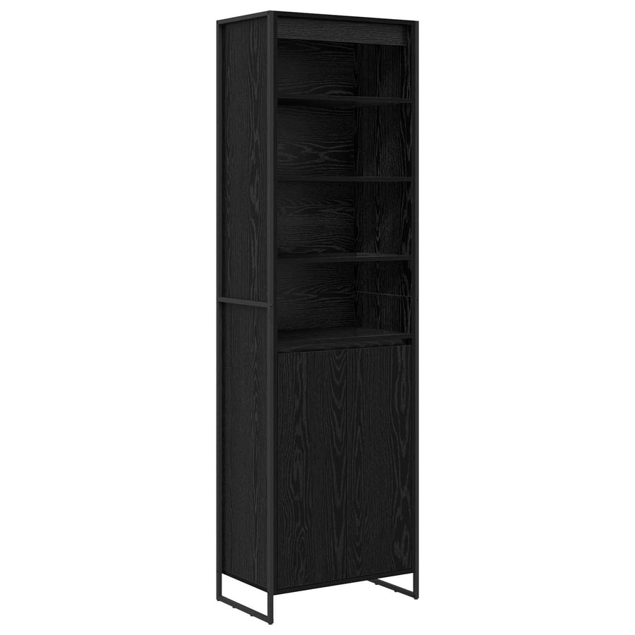Hoge Kasten 2 pcs Zwart Eiken 60 x 36 x 300 cm Bewerkt hout