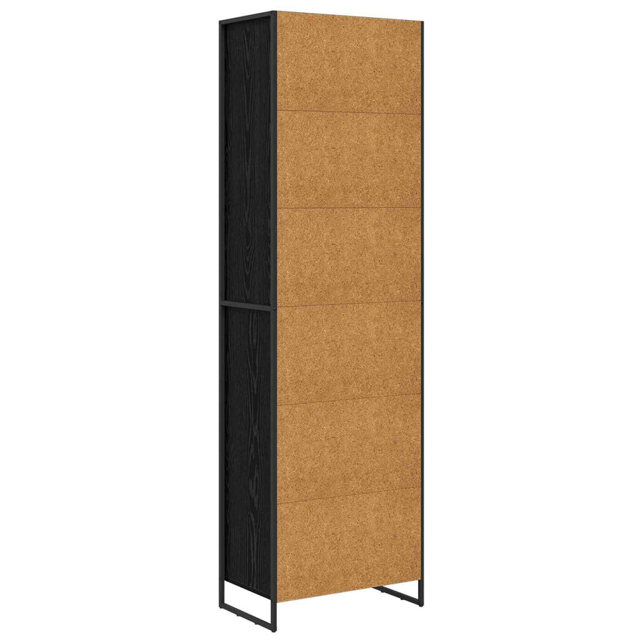 Hoge Kasten 2 pcs Zwart Eiken 60 x 36 x 300 cm Bewerkt hout
