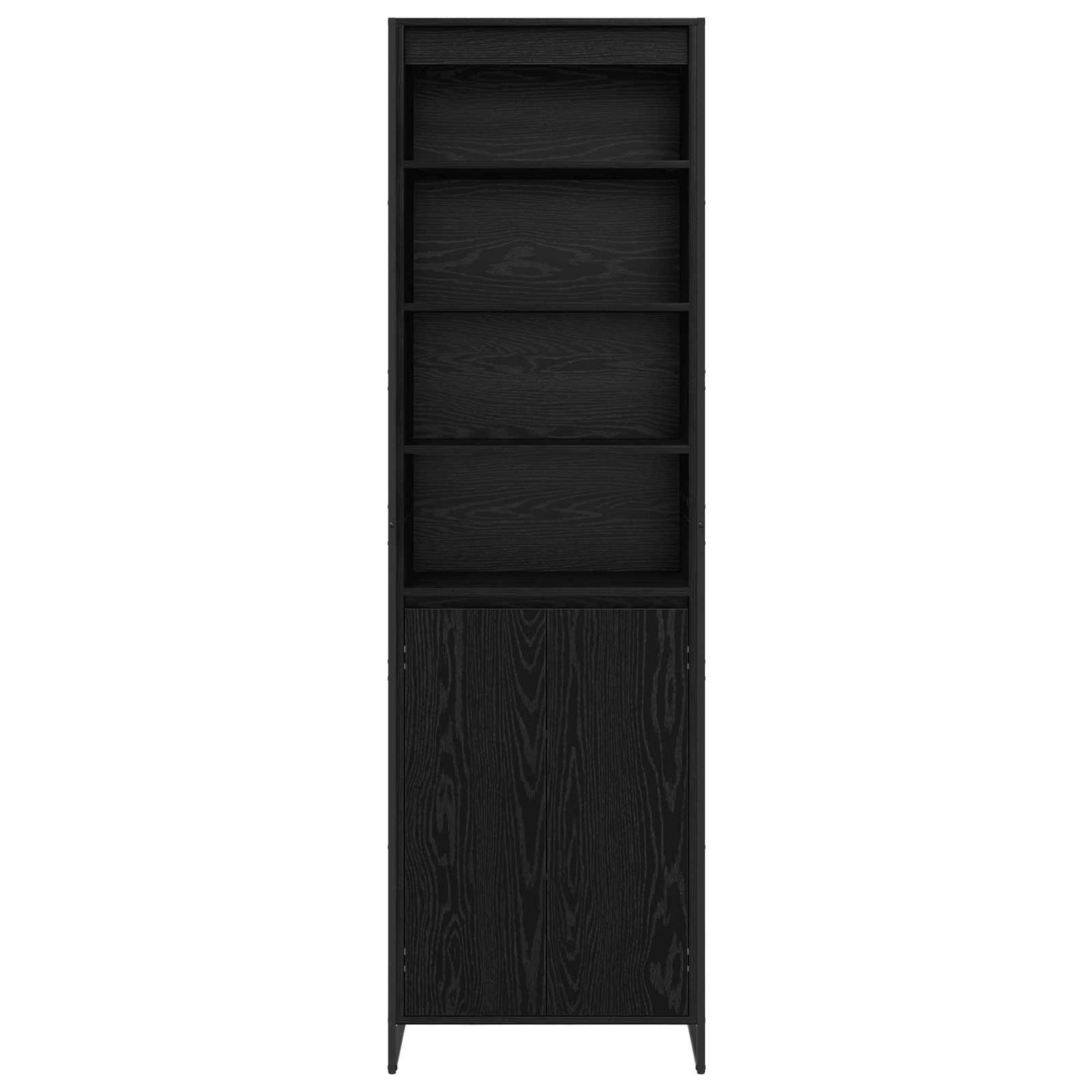 Hoge Kasten 2 pcs Zwart Eiken 60 x 36 x 300 cm Bewerkt hout