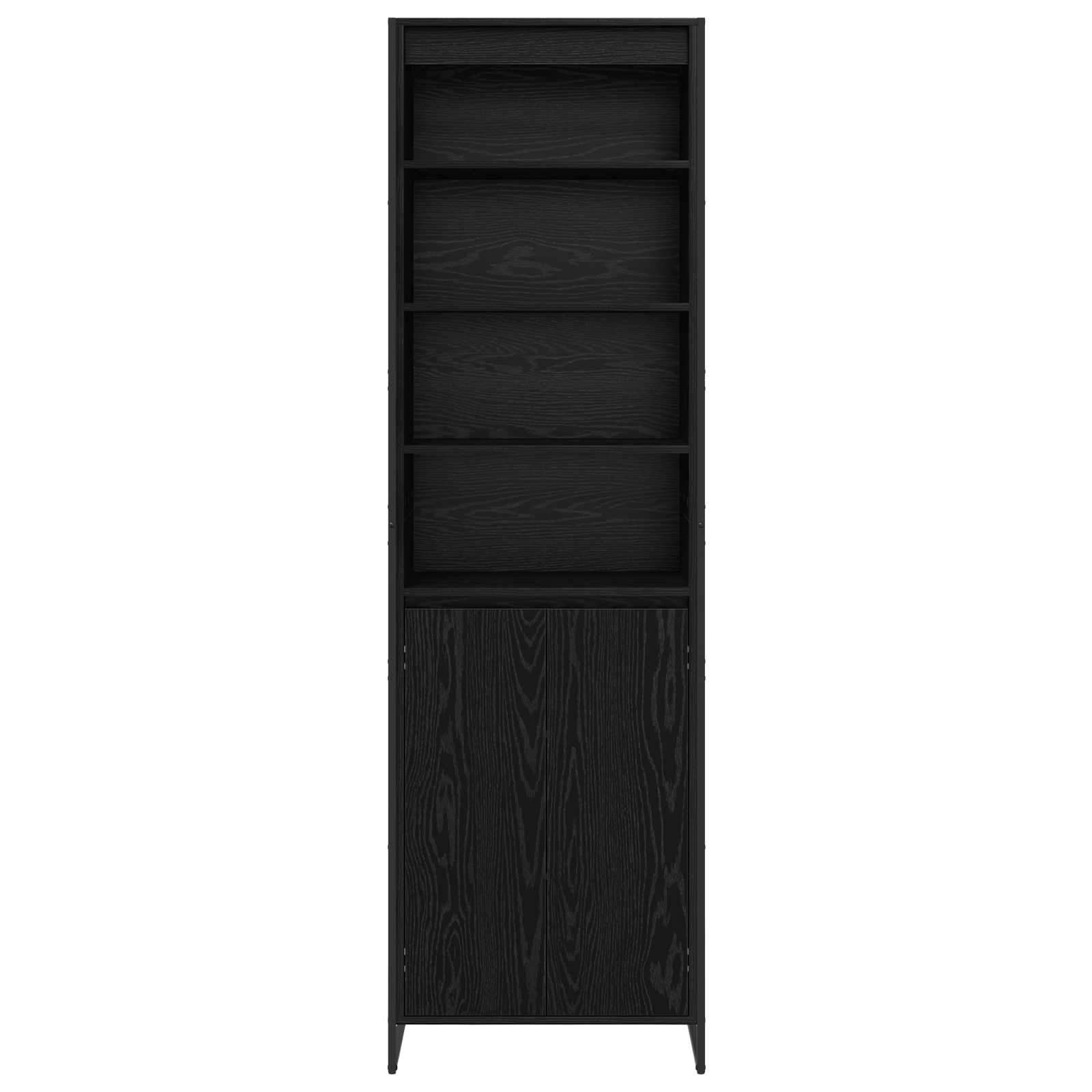 Hoge Kasten 2 pcs Zwart Eiken 60 x 36 x 300 cm Bewerkt hout