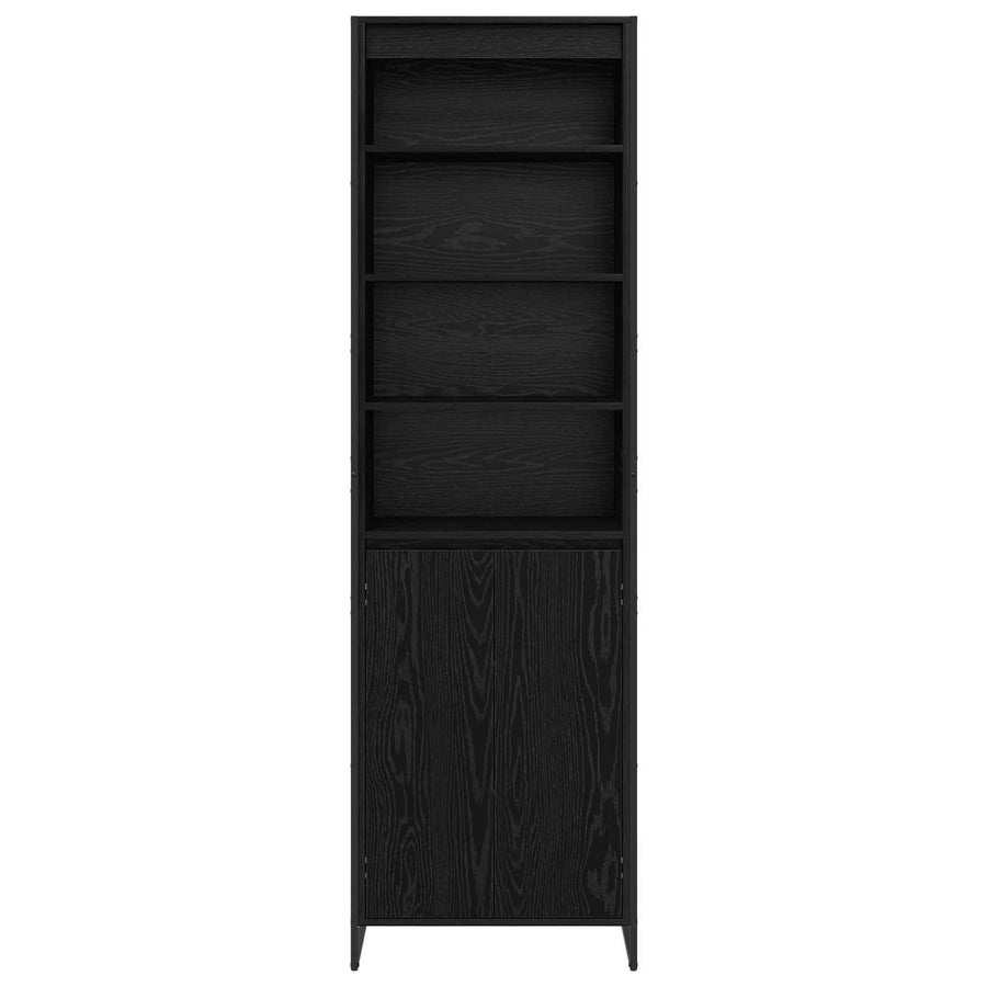 Hoge Kasten 2 pcs Zwart Eiken 60 x 36 x 300 cm Bewerkt hout