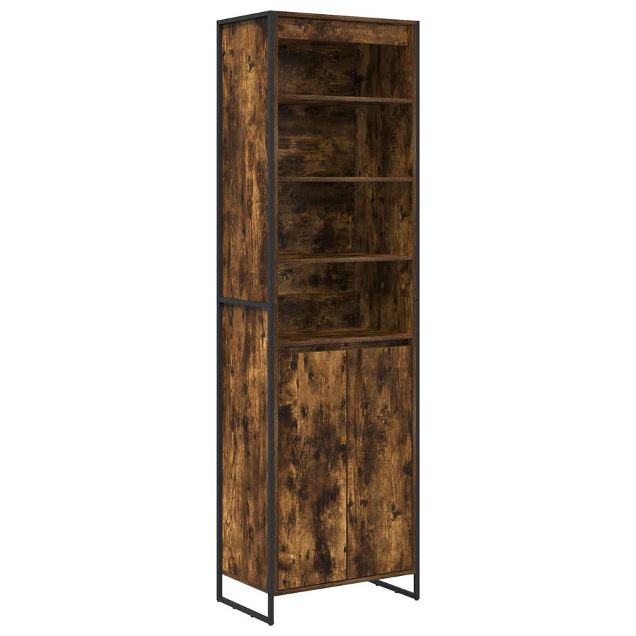 Hoge Kasten 2 pcs Rook Eik 60 x 36 x 300 cm Bewerkt hout