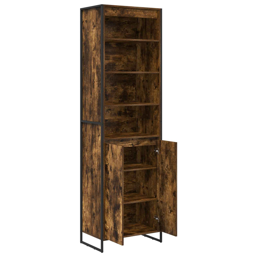 Hoge Kasten 2 pcs Rook Eik 60 x 36 x 300 cm Bewerkt hout