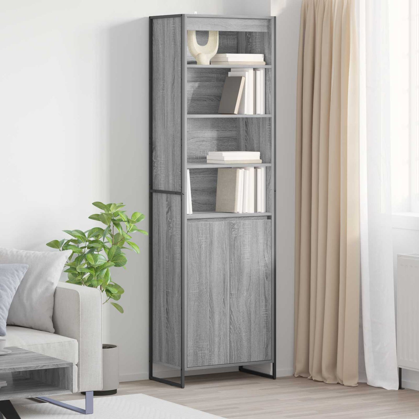 Hoge Kasten 2 pcs Grijs Sonoma 60 x 36 x 300 cm Bewerkt hout