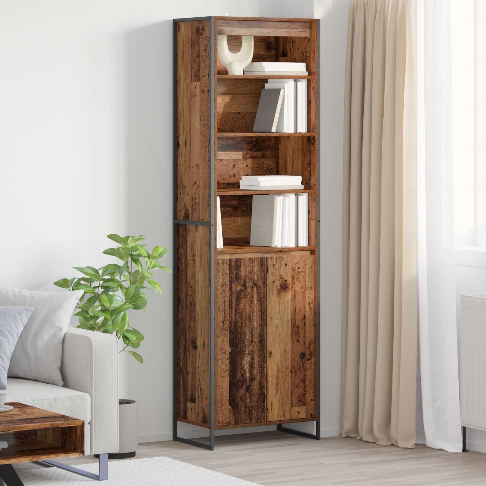 Hoge Kasten 2 pcs Oud Hout 60 x 36 x 300 cm Bewerkt hout