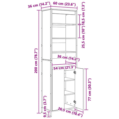 Hoge Kasten 2 pcs Oud Hout 60 x 36 x 300 cm Bewerkt hout
