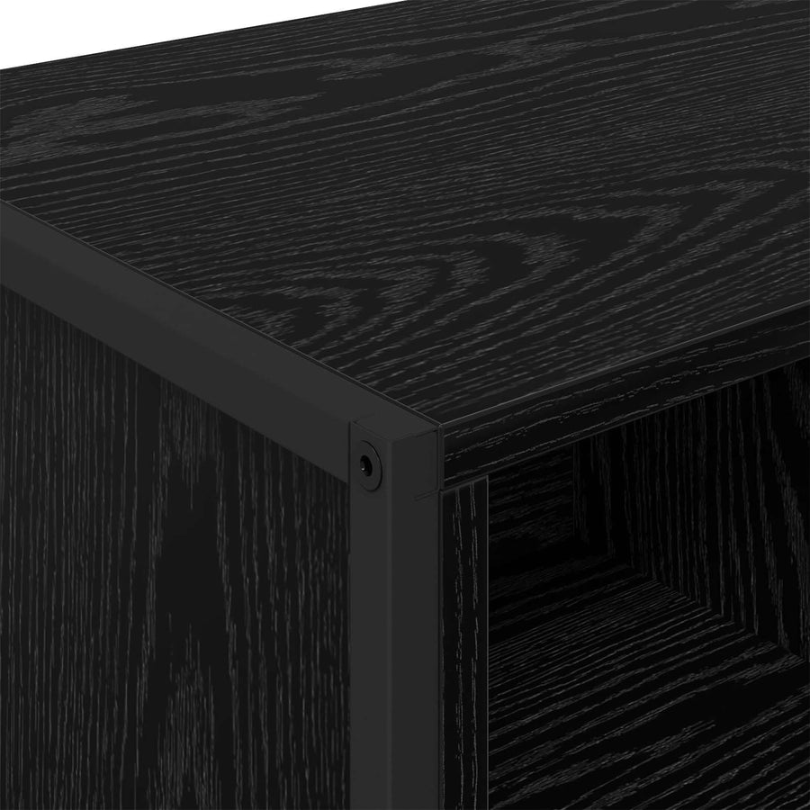Dressoir 2 pcs Zwart Eiken 81 x 36 x 150.5 cm Bewerkt hout