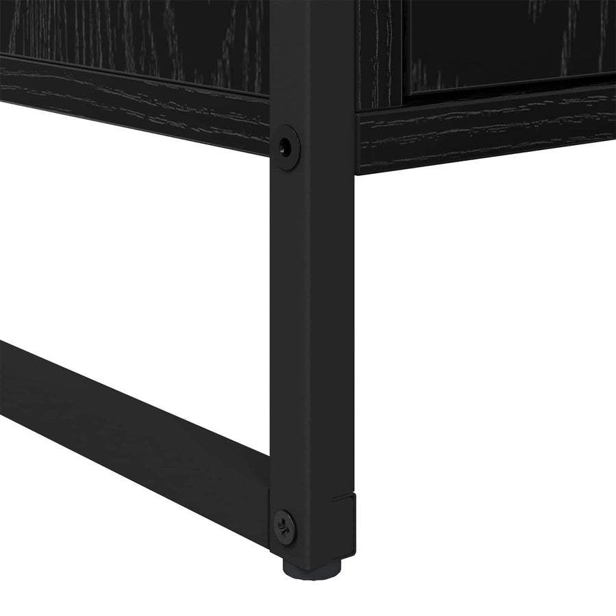 Dressoir 2 pcs Zwart Eiken 81 x 36 x 150.5 cm Bewerkt hout
