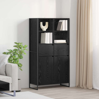 Dressoir 2 pcs Zwart Eiken 81 x 36 x 150.5 cm Bewerkt hout