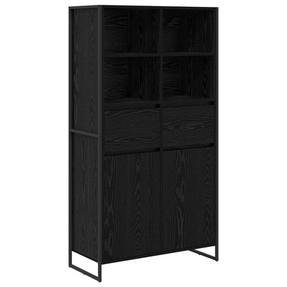 Dressoir 2 pcs Zwart Eiken 81 x 36 x 150.5 cm Bewerkt hout