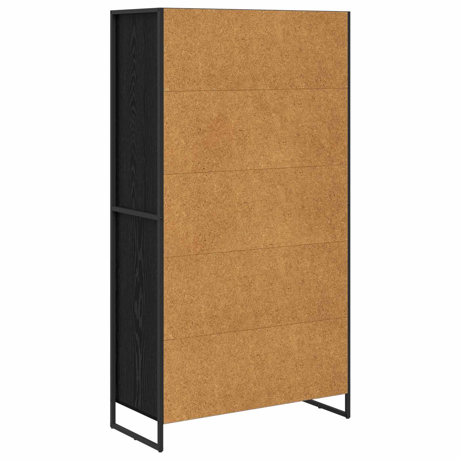 Dressoir 2 pcs Zwart Eiken 81 x 36 x 150.5 cm Bewerkt hout