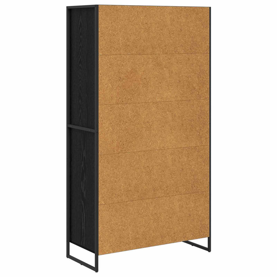 Dressoir 2 pcs Zwart Eiken 81 x 36 x 150.5 cm Bewerkt hout