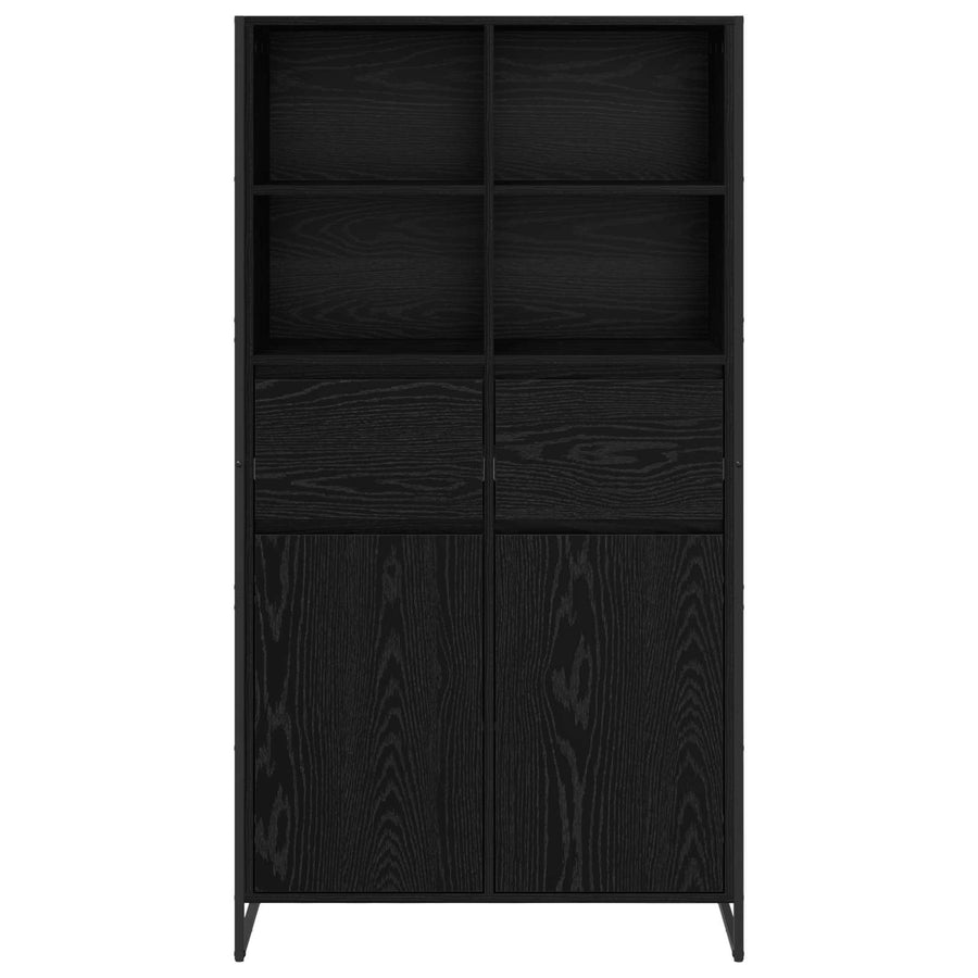 Dressoir 2 pcs Zwart Eiken 81 x 36 x 150.5 cm Bewerkt hout