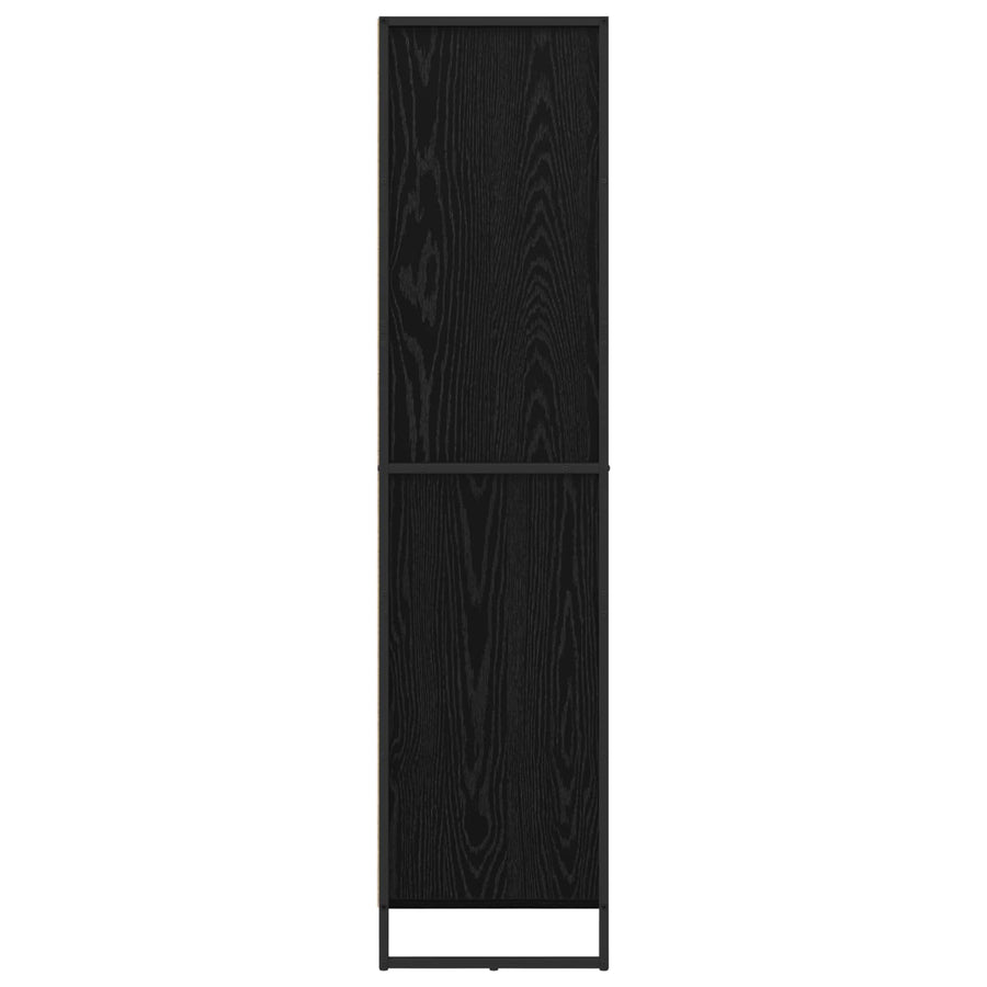 Dressoir 2 pcs Zwart Eiken 81 x 36 x 150.5 cm Bewerkt hout