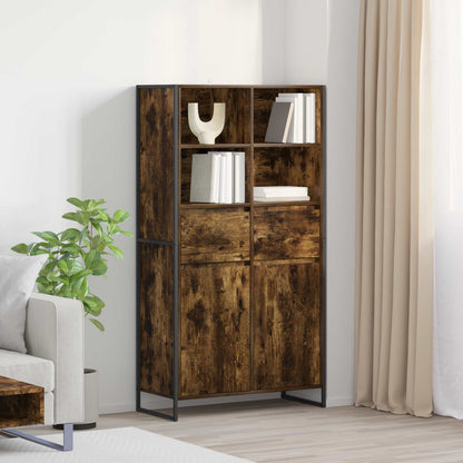 Dressoir 2 pcs Rook Eik 81 x 36 x 150.5 cm Bewerkt hout