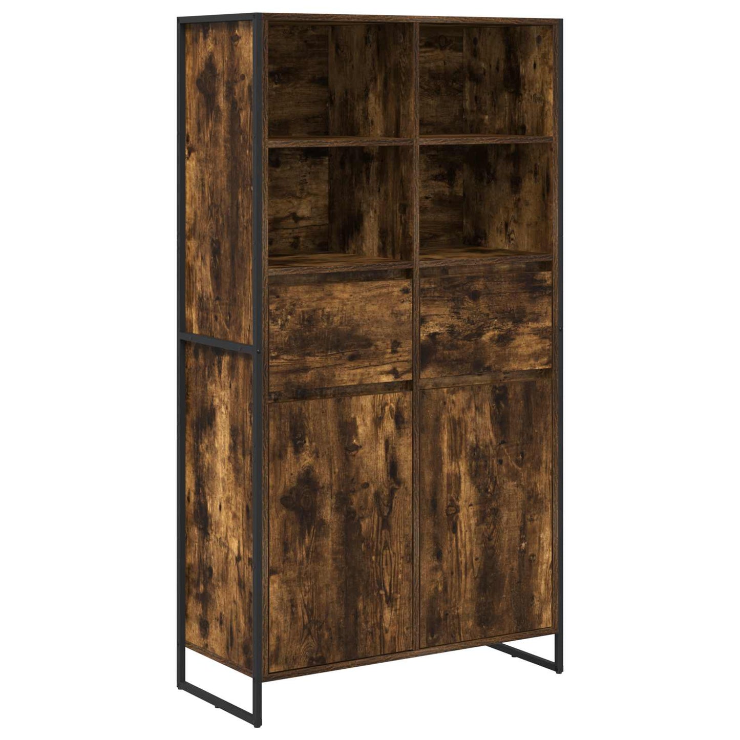 Dressoir 2 pcs Rook Eik 81 x 36 x 150.5 cm Bewerkt hout