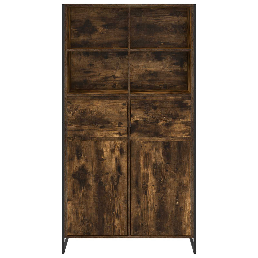 Dressoir 2 pcs Rook Eik 81 x 36 x 150.5 cm Bewerkt hout