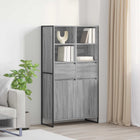 Dressoir 2 stuks grijs sonoma 81x36x150.5 cm bewerkt hout