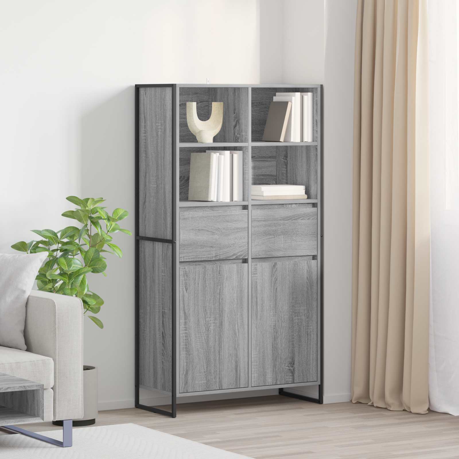 Dressoir 2 pcs Grijs Sonoma 81 x 36 x 150.5 cm Bewerkt hout