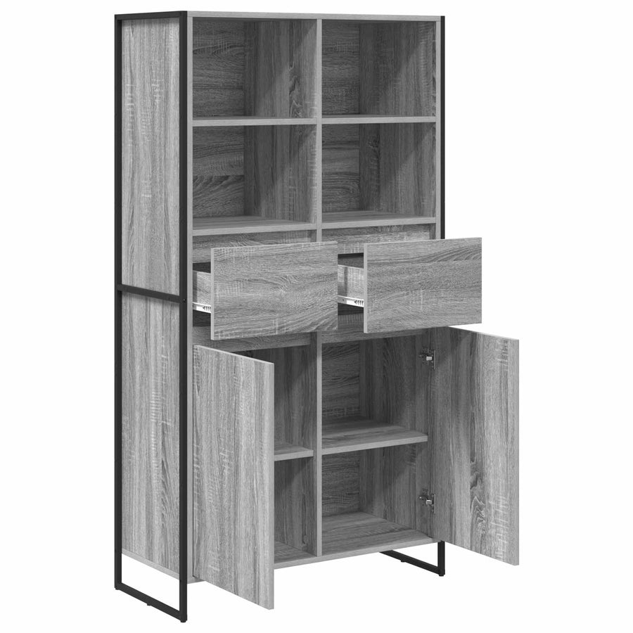 Dressoir 2 pcs Grijs Sonoma 81 x 36 x 150.5 cm Bewerkt hout