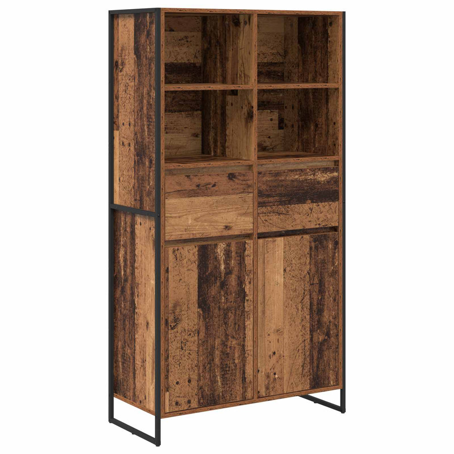 Dressoir 2 pcs Oud Hout 81 x 36 x 150.5 cm Bewerkt hout