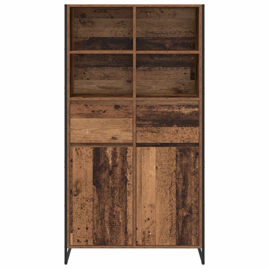 Dressoir 2 pcs Oud Hout 81 x 36 x 150.5 cm Bewerkt hout