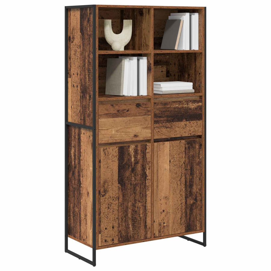 Dressoir 2 pcs Oud Hout 81 x 36 x 150.5 cm Bewerkt hout