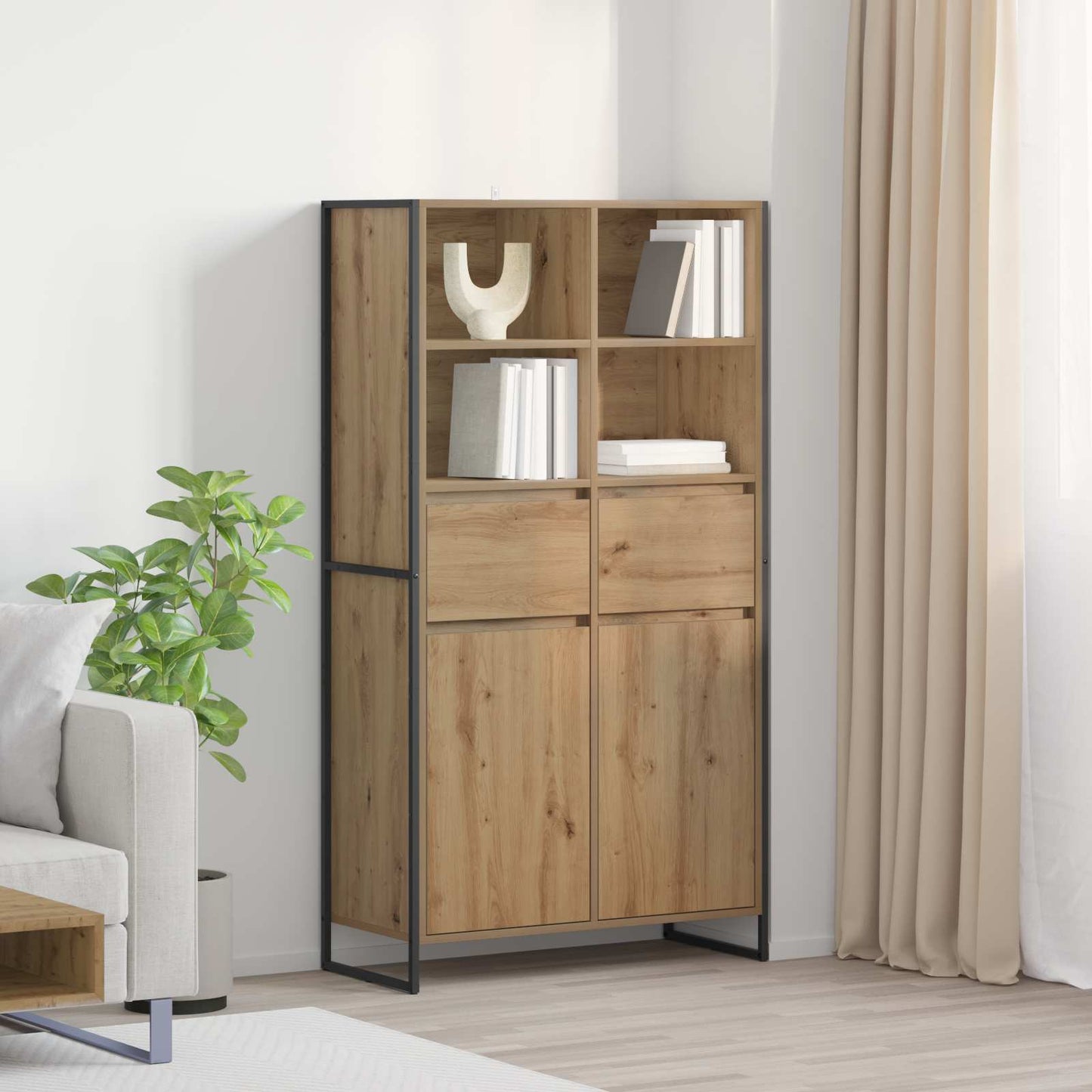 Dressoir met lade 2 pcs Ambachtelijk eiken 81 x 36 x 150.5 cm